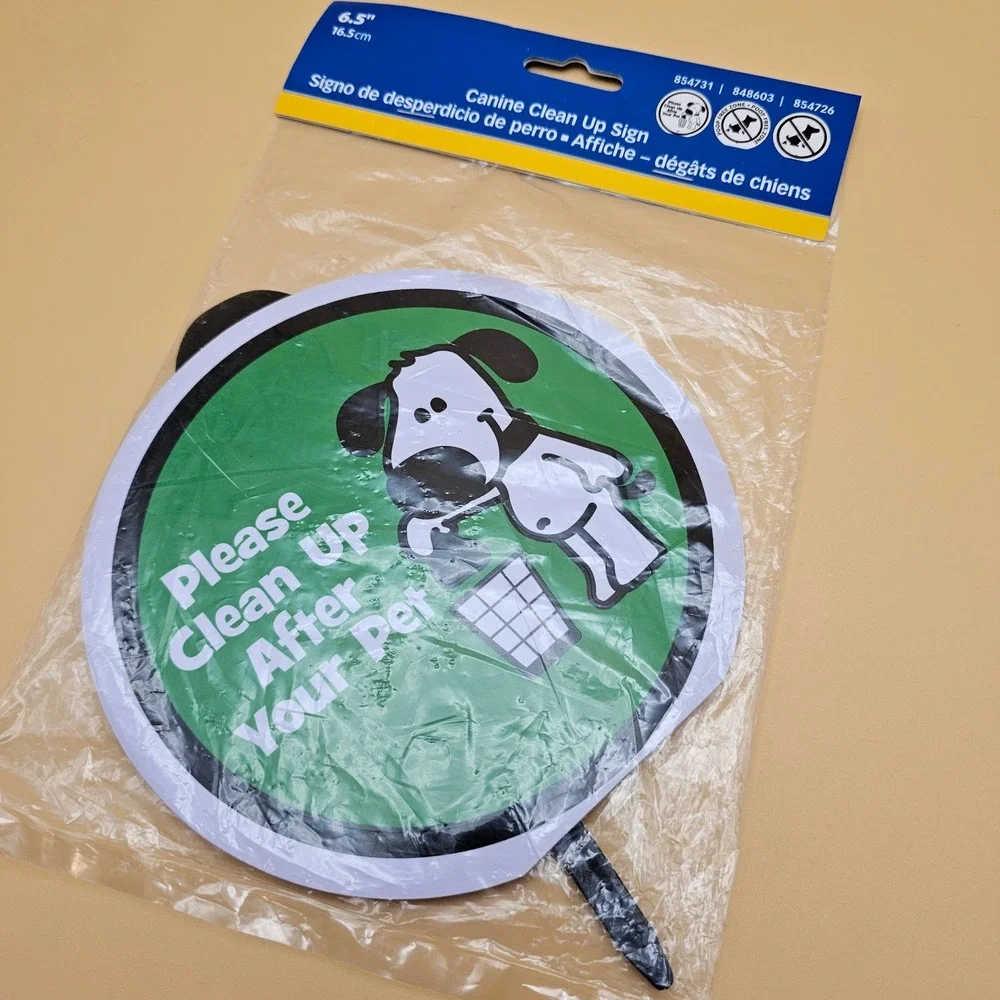 Canine Clean Up‎ Sign with Stake Please Clean Up After Your Pet Yard Lawn Sign